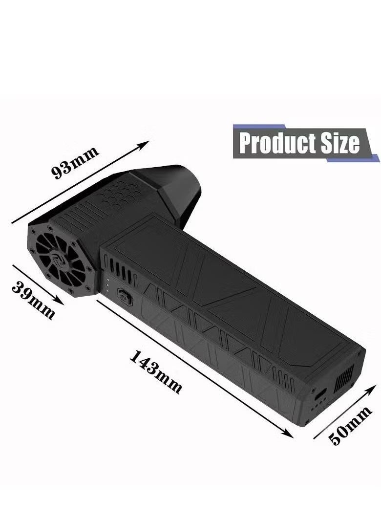 Mini Super Power Turbo Jet Fan Handheld Blower – 130,000 RPM Brushless Motor, 52m/s Wind Speed, 3000mAh Battery, Portable Pocket-Sized Air Blower for Dust Removal, Cooling, BBQ, Camping & More