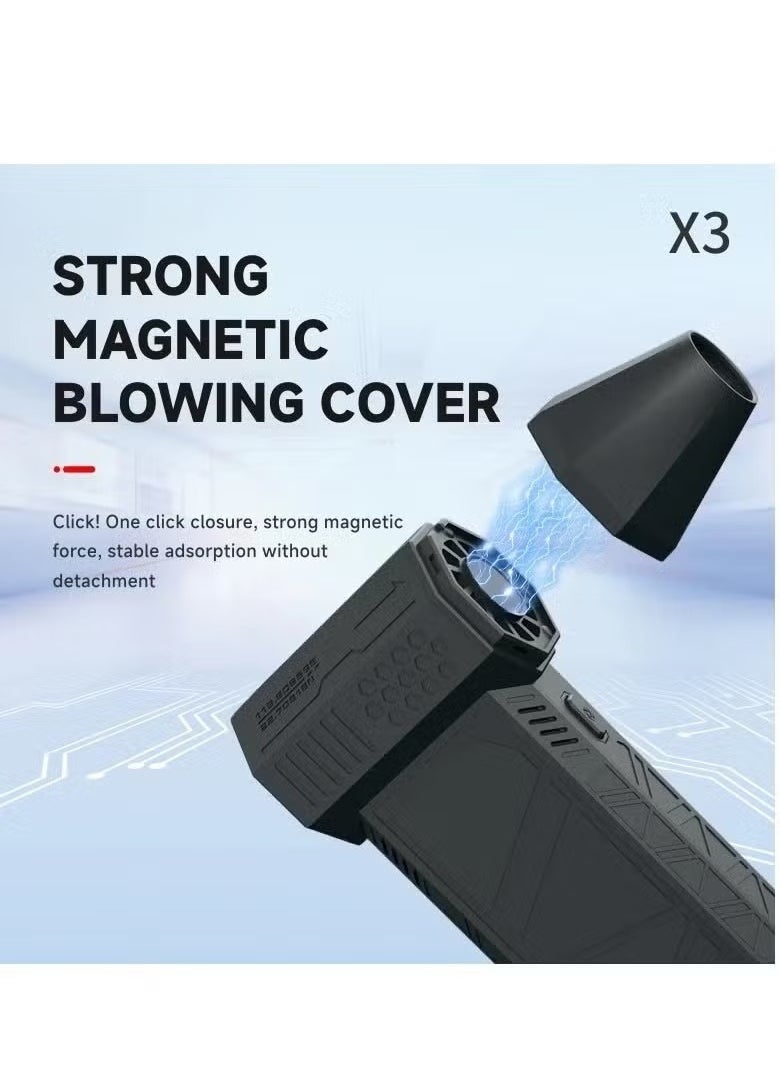 Mini Super Power Turbo Jet Fan Handheld Blower – 130,000 RPM Brushless Motor, 52m/s Wind Speed, 3000mAh Battery, Portable Pocket-Sized Air Blower for Dust Removal, Cooling, BBQ, Camping Essentials & More