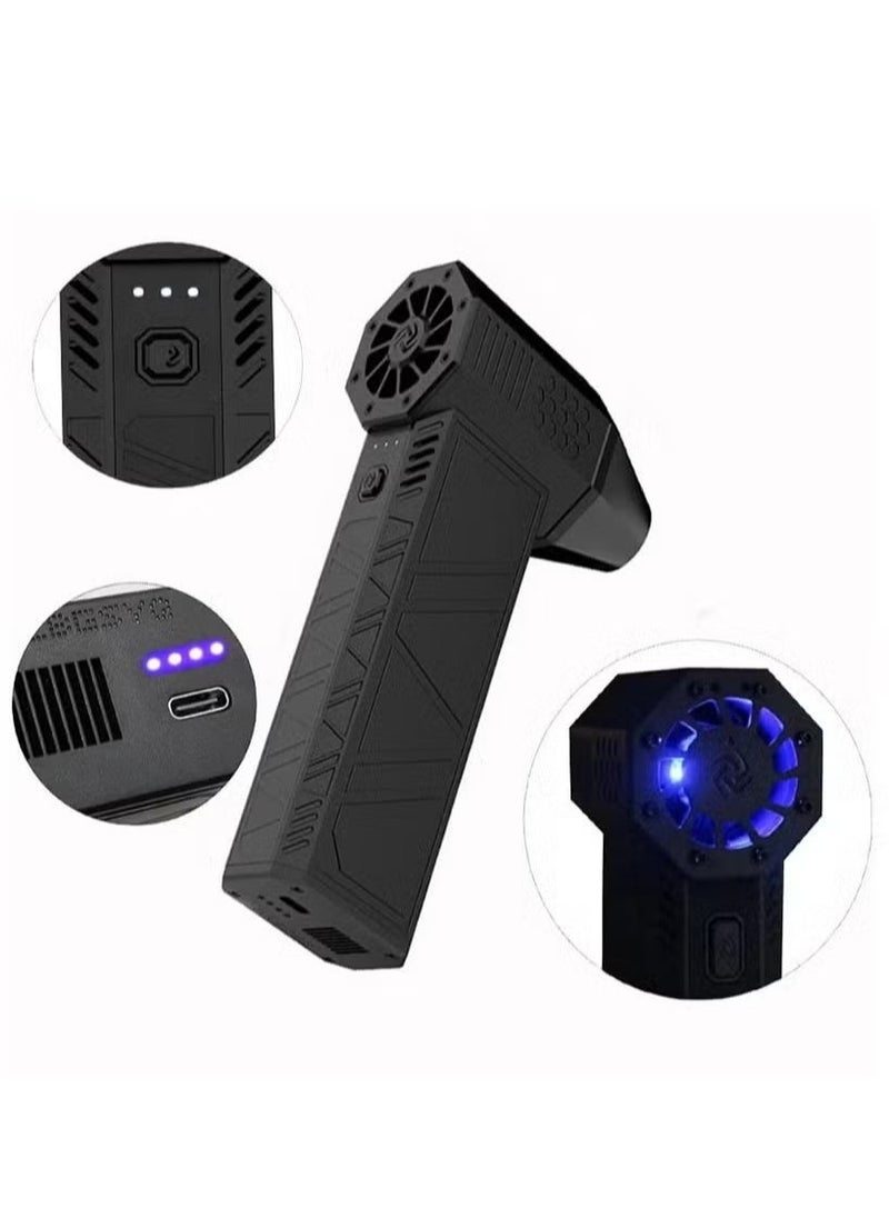 Mini Super Power Turbo Jet Fan Handheld Blower – 130,000 RPM Brushless Motor, 52m/s Wind Speed, 3000mAh Battery, Portable Pocket-Sized Air Blower for Dust Removal, Cooling, BBQ, Camping Essentials & More