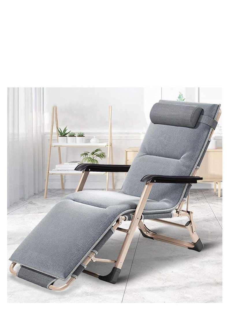 ARCOON A foldable sun lounger chair, lightweight and portable, with adjustable positions and a comfortable headrest. Perfect for relaxation in the backyard, at the beach, and for outdoor activities. (Gray Design - 2).