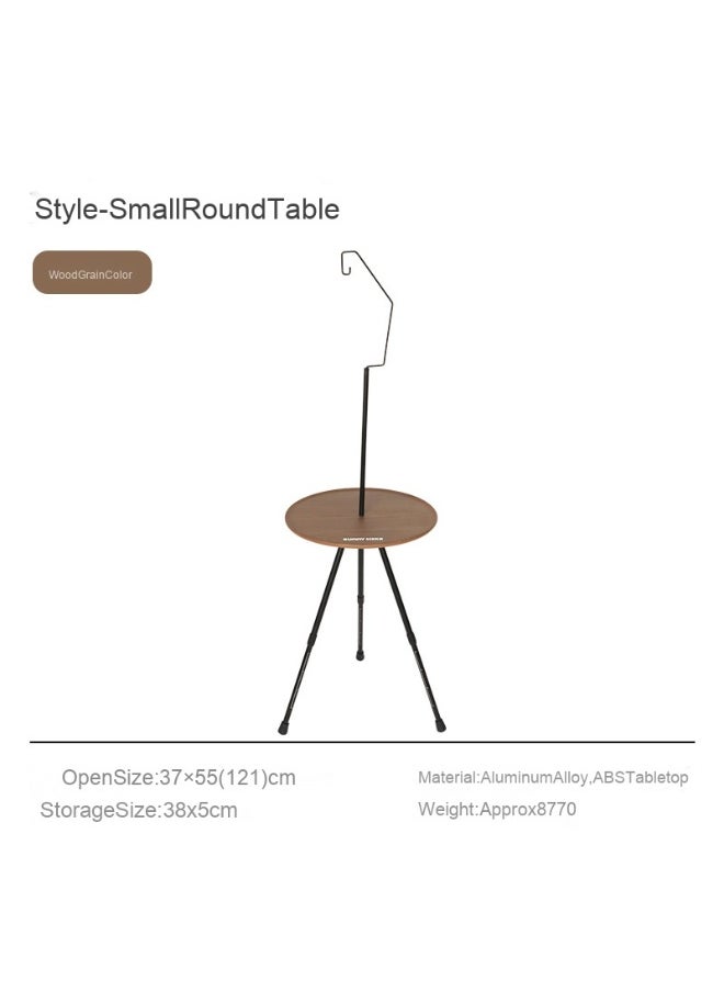 Outdoor Aluminum Alloy Foldable Adjustable Lightweight Portable Small Table - Camping Light Stand and Simple Mini Round Table.