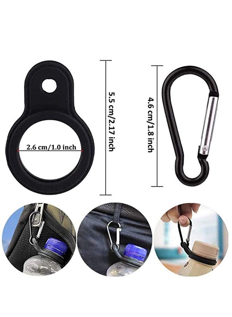 Silicone Water Bottle Buckle, Portable Backpack Carabiner Outdoor Hanging Buckle Water Bottle Holder Clip for Camping Hiking Traveling Mountain Climbers(4pcs)