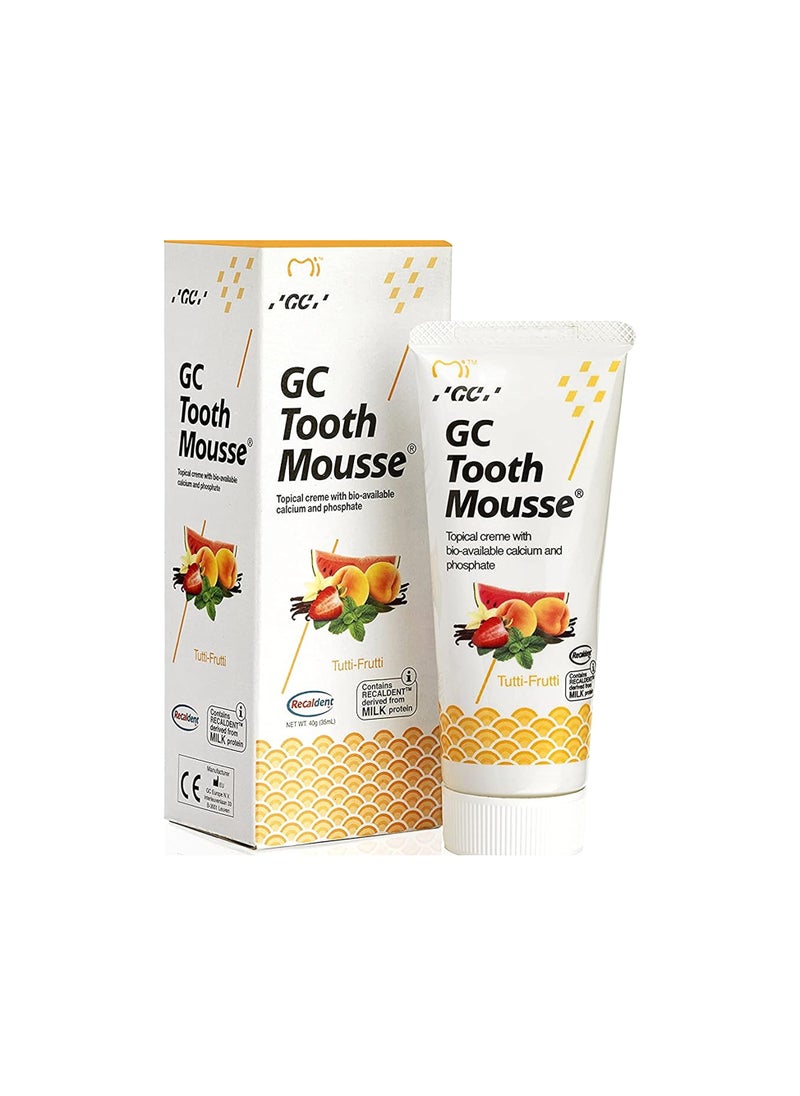 GC Tooth Mousse Toothpaste Tutti-Frutti, Pack of 1 (1 x 40 g)