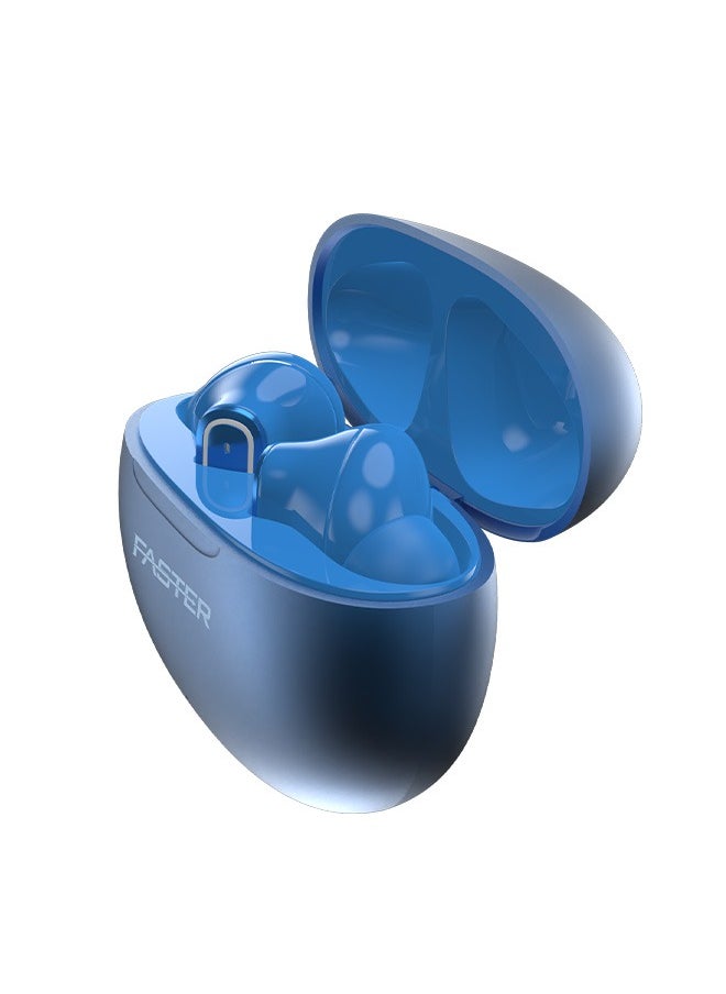QuestX Wireless Earbuds with Noise Cancellation (ANC+ENC) - 6 Hours Playtime with Bluetooth 5.3 - IPX4 Water Resistant - Gaming Bluetooth Earphones with Ultra-Low Latency - Deep Bass, Touch Control - For Exercise, Gym - Compatible with iPhone & Android (Blue)