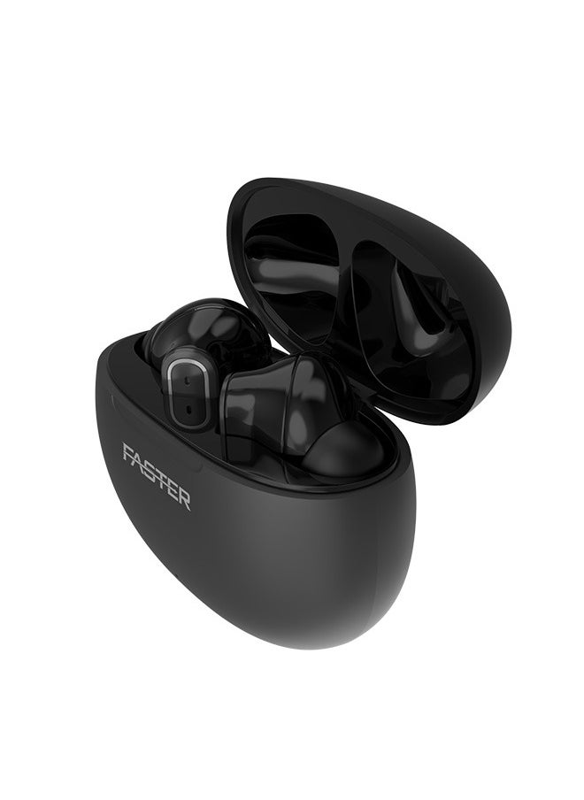 QuestX Wireless Earbuds with Noise Cancellation (ANC+ENC) - 6 Hours Playtime with Bluetooth 5.3 - IPX4 Water Resistant - Gaming Bluetooth Earphones with Ultra-Low Latency - Deep Bass, Touch Control - For Exercise, Gym - Compatible with iPhone & Android (Black)