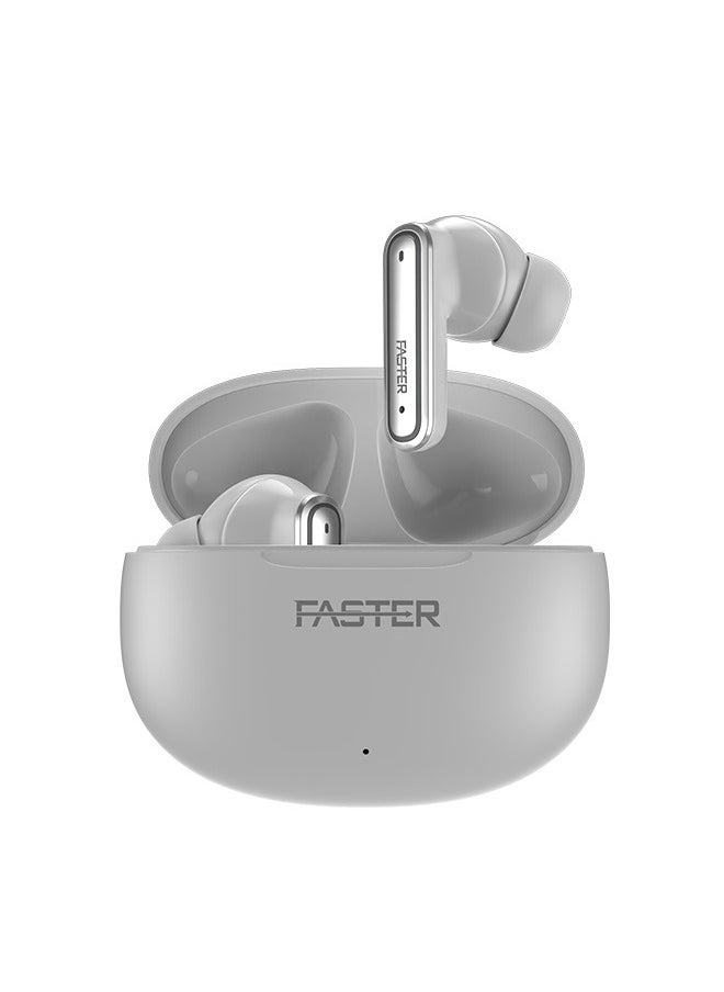 QuestX Wireless Earbuds with Noise Cancellation (ANC+ENC) - 6 Hours Playtime with Bluetooth 5.3 - IPX4 Water Resistant - Gaming Bluetooth Earphones with Ultra-Low Latency - Deep Bass, Touch Control - For Exercise, Gym - Compatible with iPhone & Android (White)