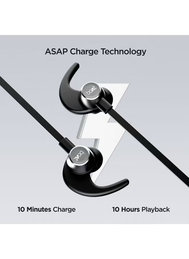 255 Pro+ Bluetooth In-Ear Neckband – Up to 60 Hours Playback, ASAP Charge, IPX7 Waterproof, Dual Pairing, Bluetooth v5.2 – Active Black, Perfect for Sports & Daily Use