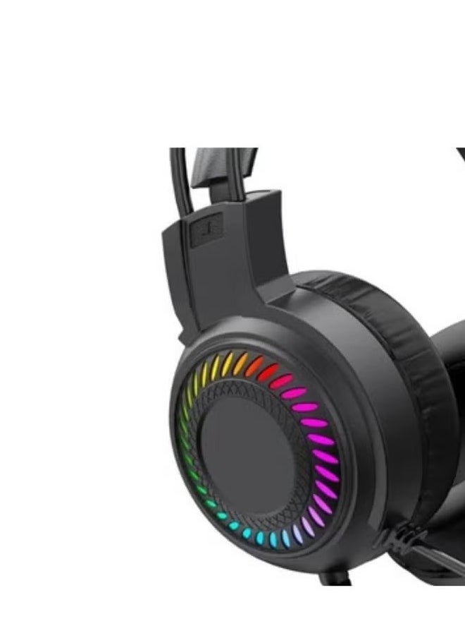 Gaming Headset with LED Backlight, 50mm Drivers, Noise-Cancelling Microphone, USB Connection, Comfortable PU Leather Ear Cushions for PC, PS4, Xbox, and More – Immersive Audio for Gamers