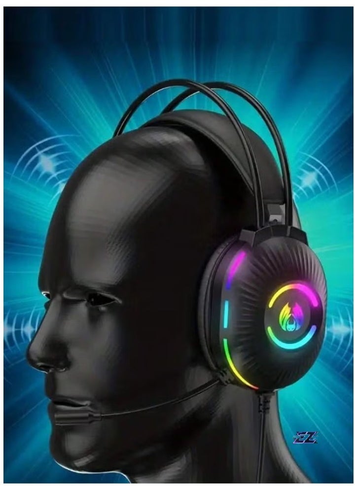 Cross-Border Exclusive PC Gaming Headset, Head-Mounted with Shocking Bass, Sound Location Recognition, E-Sports Noise Reduction, and Enhanced Audio for Immersive Gaming Experience