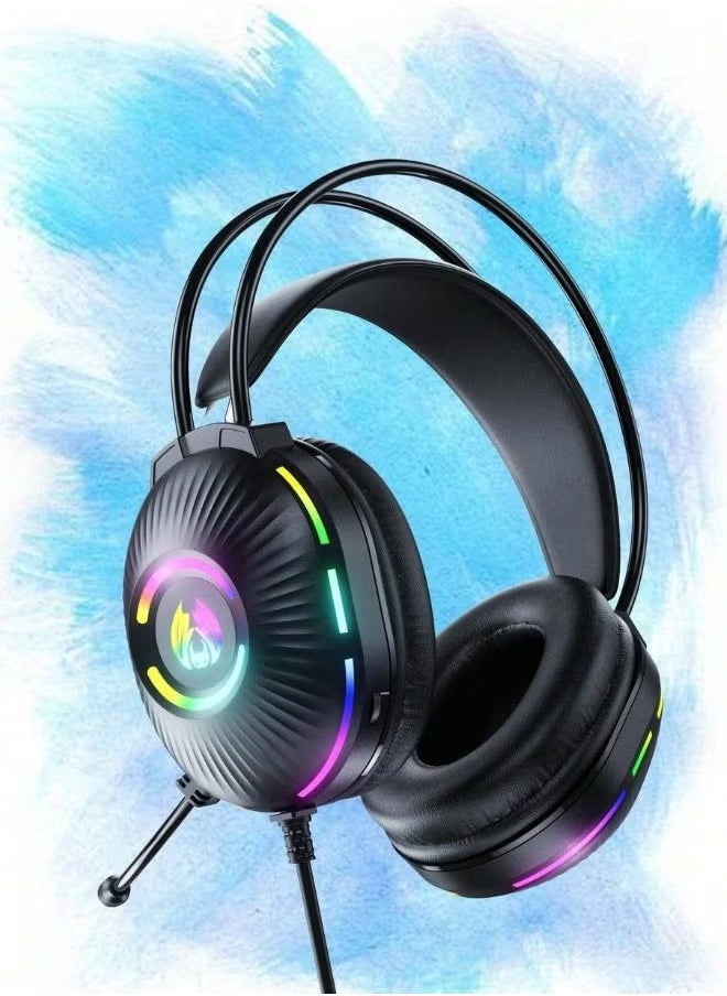 Cross-Border Exclusive PC Gaming Headset, Head-Mounted with Shocking Bass, Sound Location Recognition, E-Sports Noise Reduction, and Enhanced Audio for Immersive Gaming Experience