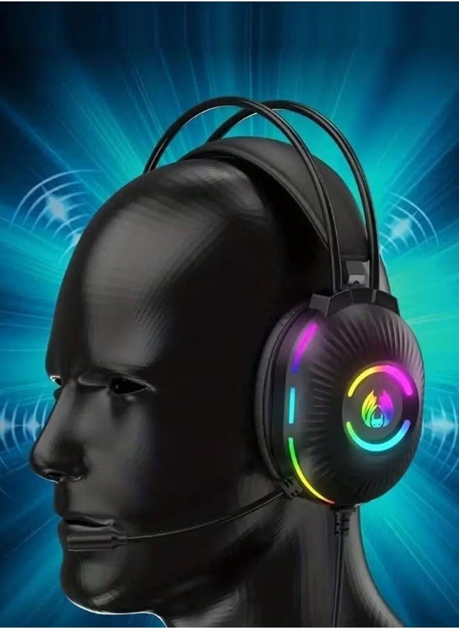 Cross-Border Exclusive PC Gaming Headset, Head-Mounted with Shocking Bass, Sound Location Recognition, E-Sports Noise Reduction, and Enhanced Audio for Immersive Gaming Experience