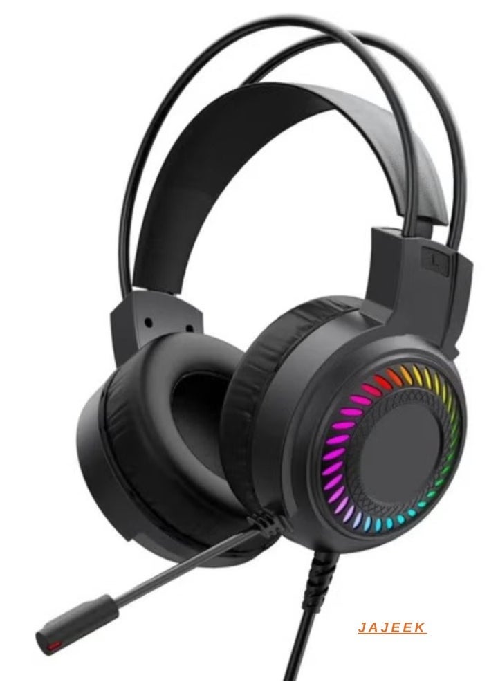 G103 RGB Gaming Headset, LED Backlight, 50mm Drivers, Noise-Cancelling Microphone, USB Connection, Comfortable PU Leather Ear Cushions for PC, PS4, Xbox, and More – Immersive Audio for Gamers