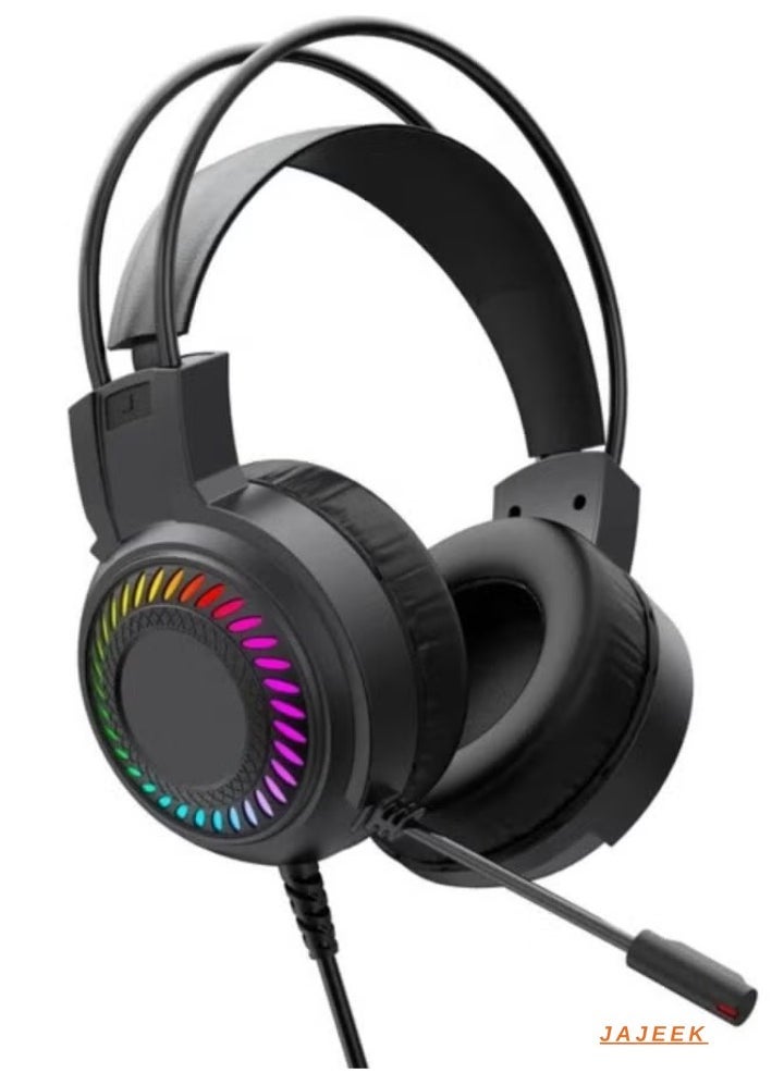 G103 RGB Gaming Headset, LED Backlight, 50mm Drivers, Noise-Cancelling Microphone, USB Connection, Comfortable PU Leather Ear Cushions for PC, PS4, Xbox, and More – Immersive Audio for Gamers
