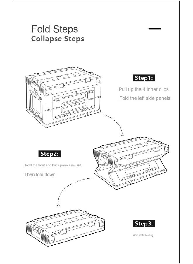 50L Outdoor Camping Foldable Storage Box - Portable Large-Capacity Organizer, Thickened Side-Opening Container