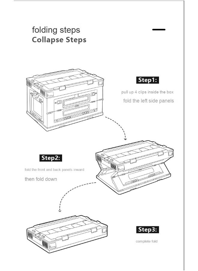 50L Outdoor Camping Foldable Storage Box - Portable Large-Capacity Organizer, Thickened Side-Opening Container