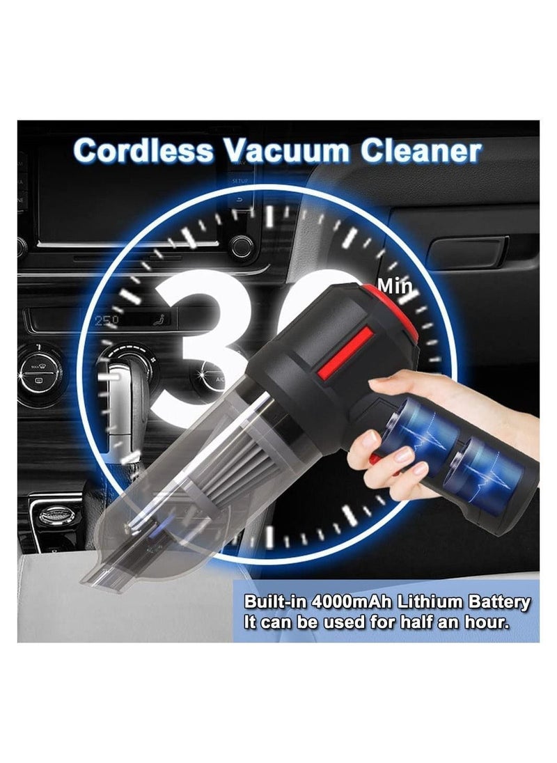 3-in-1 Portable Small Cordless handheld Vacuum Cleaner Rechargeable with 9000PA Powerful Suction for Car/Office/Home