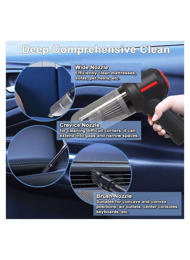 3-in-1 Portable Small Cordless handheld Vacuum Cleaner Rechargeable with 9000PA Powerful Suction for Car/Office/Home