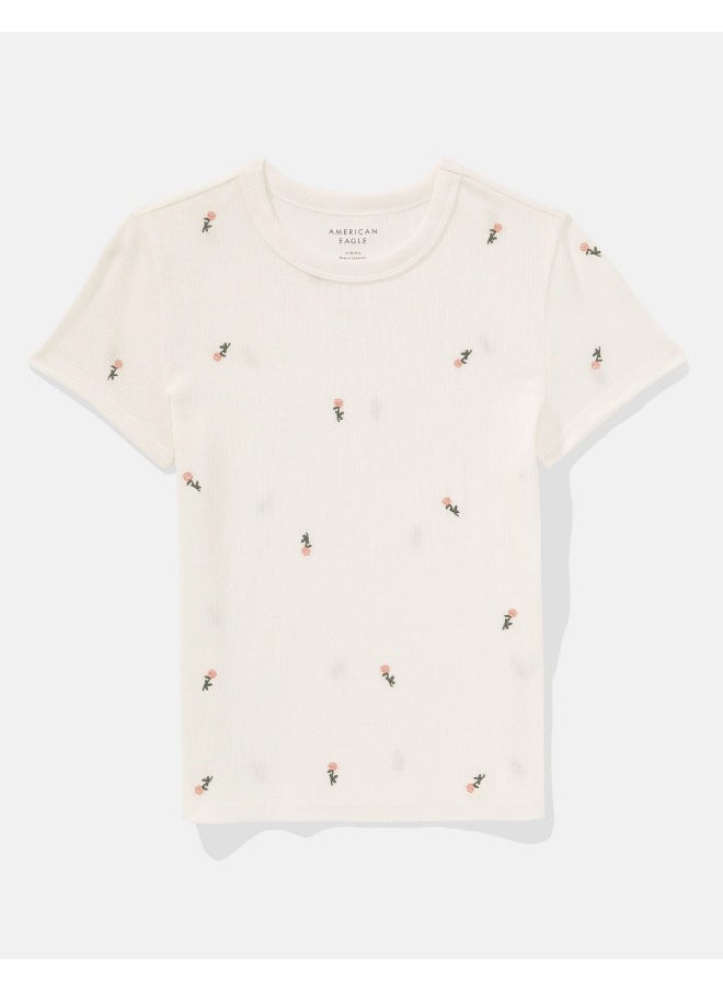 AE Ditsy Embroidered Hey Baby Tee