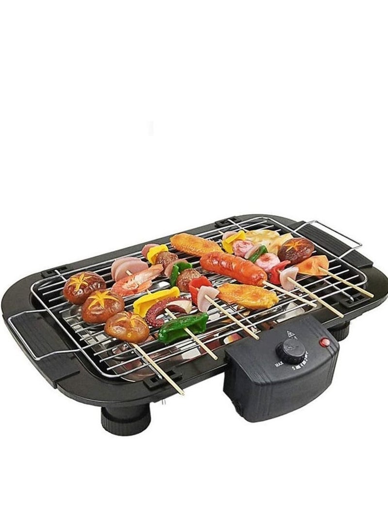 Smokeless Indoor/Outdoor Electric Grill Portable Tabletop Grill Kitchen BBQ Grills Adjustable Temperature Control,Removable Water Filled Drip Tray,2000W,Black