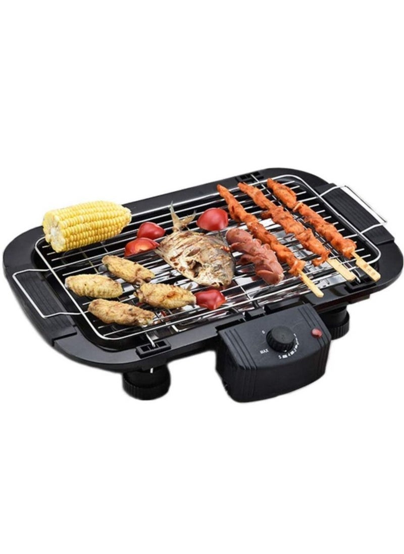 Smokeless Indoor/Outdoor Electric Grill Portable Tabletop Grill Kitchen BBQ Grills Adjustable Temperature Control,Removable Water Filled Drip Tray,2000W,Black