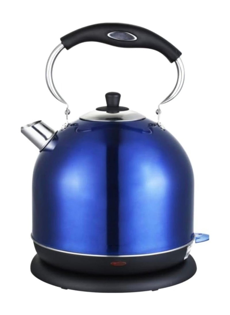 Electric Steel Kettle 4L with Premium Blue Stainless Steel | Auto Lid-Opening, Dual Water Gauge & Heat Plate Indicator | Fast Boiling, Durable & Easy to Use