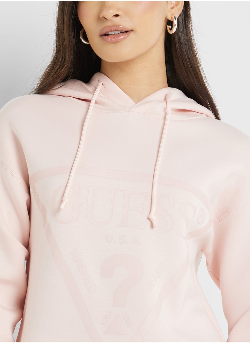 Logo Detail Hooded Sweatshirt