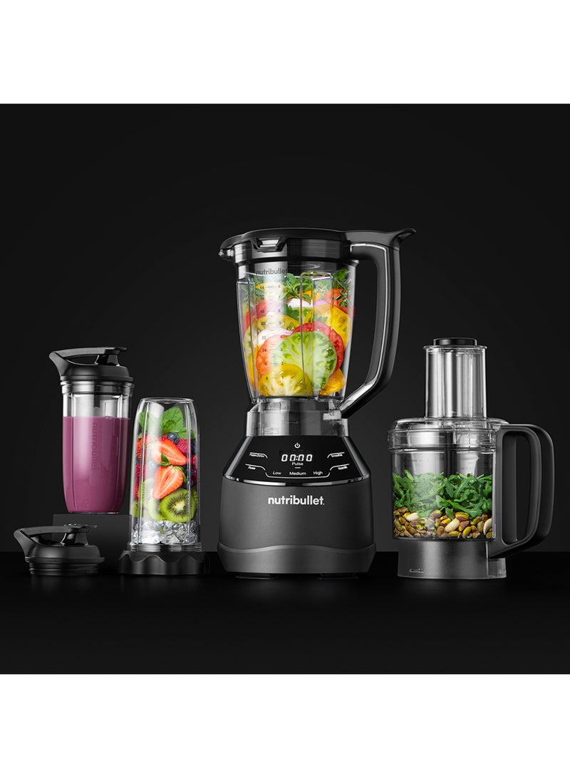 Triple System 1500W 3-in-1 High-Speed Blender, Multi-Functional, Personal Blender & Food Processor, 7-Cup Capacity, Intelligent Programs, BPA-Free, Dishwasher-Safe, NTS-1500, 1-Year Warranty 1.8 L 1500 W NBP-200 Black