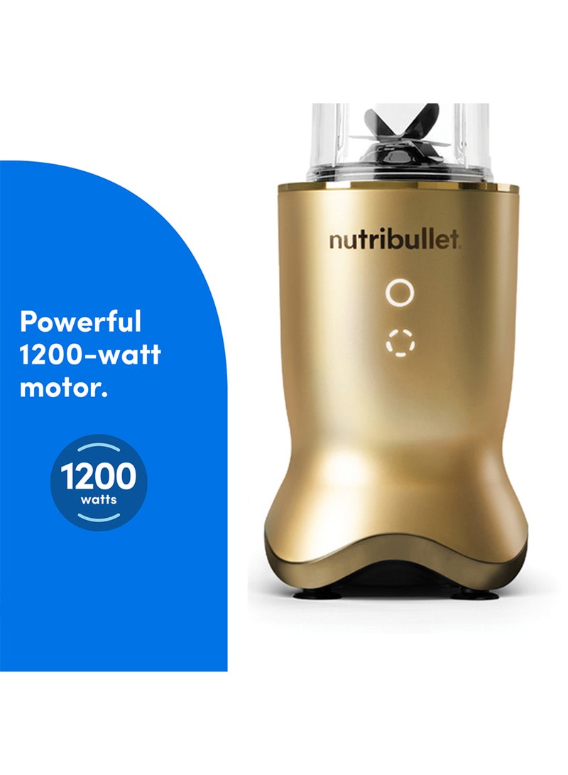 Ultra 1200W High-Speed Blender, Multi-Functional, Quiet Motor, Tritan™ Renew Cups, Rapid Extractor Blades, BPA-Free, Shatter-Resistant, Glow Interface, NBU-500G, 1-Year Warranty 900 ml 1200 W NB-500 Gold