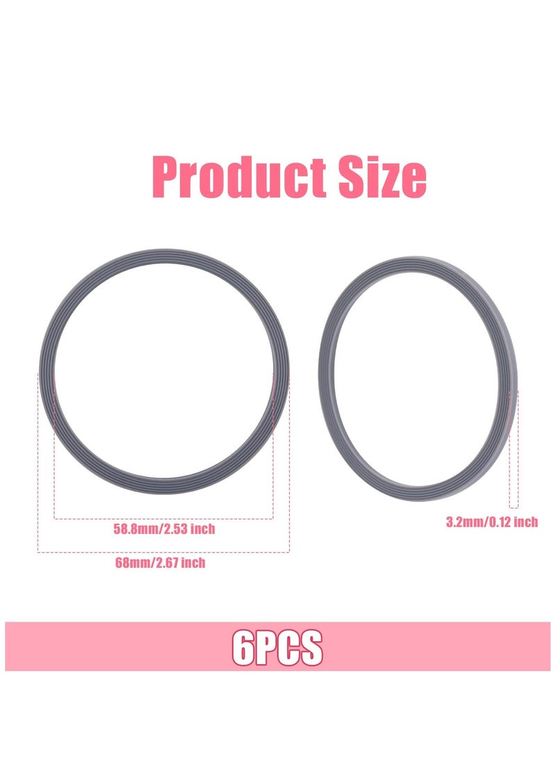 6 Pack Water Bottle Gasket Replacement for Owala FreeSip, Silicone Lid Seal O Ring Sealing Gaskets Replacement Parts Accessories Compatible with Owala Stainless Steel Cup (Grey)