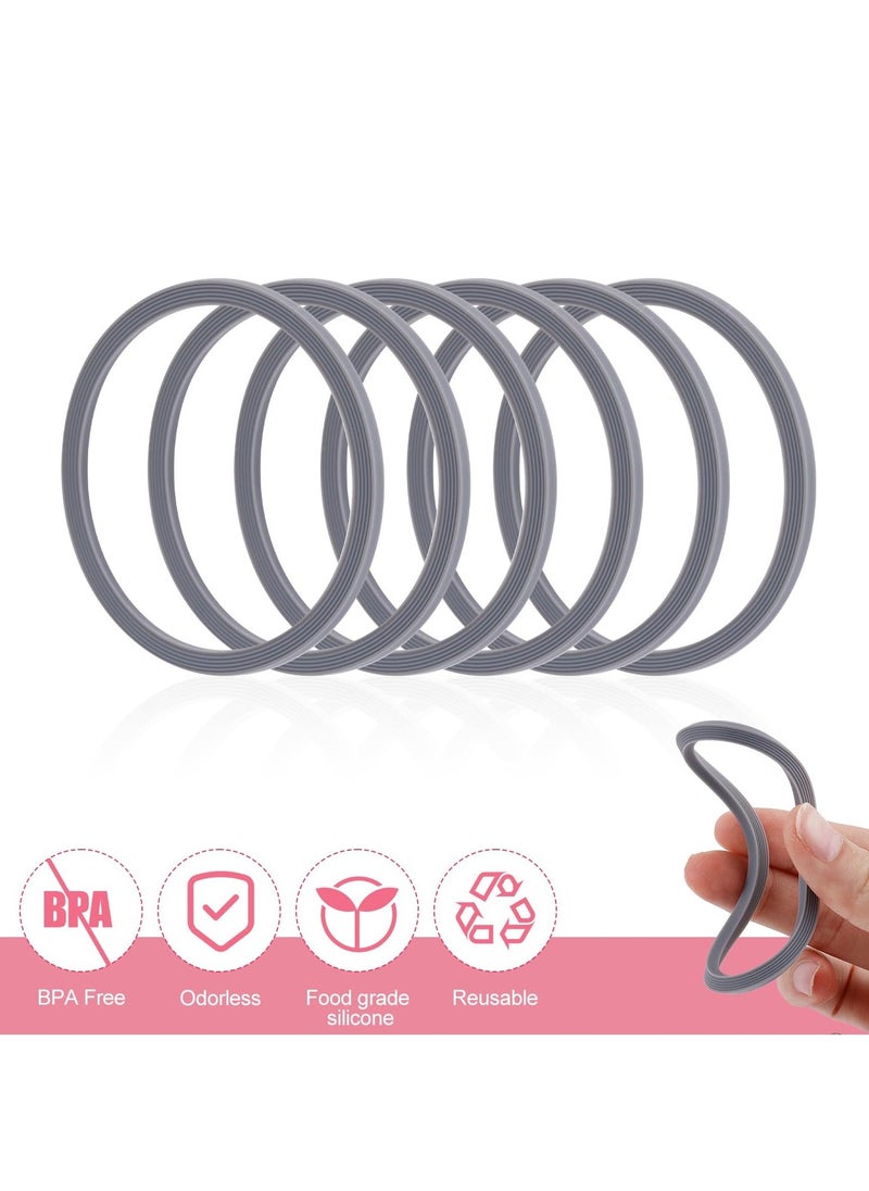 6 Pack Water Bottle Gasket Replacement for Owala FreeSip, Silicone Lid Seal O Ring Sealing Gaskets Replacement Parts Accessories Compatible with Owala Stainless Steel Cup (Grey)