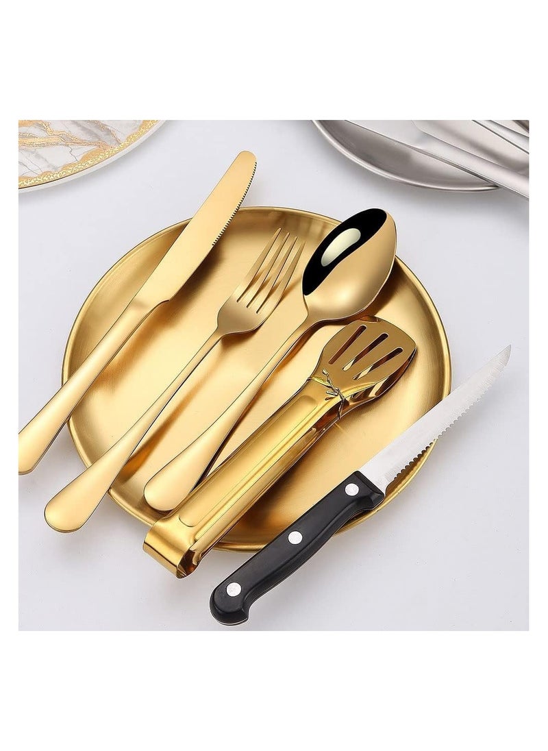 10pcs Set Of Portable Knife, Fork, Spoon, Plate, Steak Clip Set, Camping Picnic, 2 person Tableware Package, Outdoor Stainless Steel Tableware Set