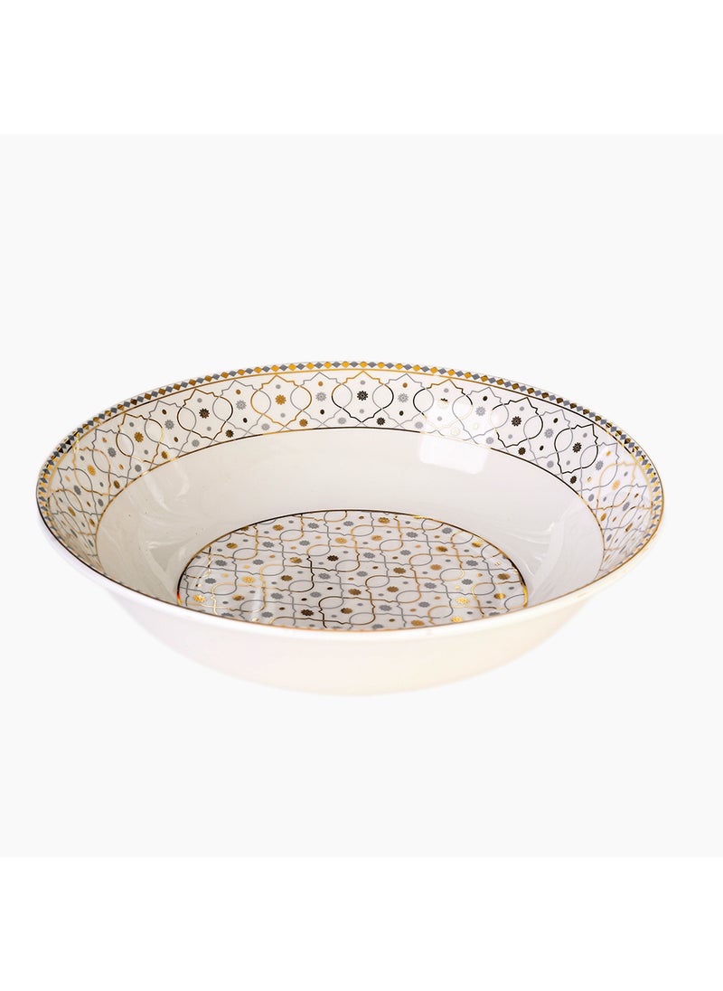 Homesmiths Ramadan Rosa Al Andalus Serving Bowl 31 Cm - Moroccan Inspired , Ceramic ,Dishwasher Safe , Elegant Design , Perfect For Iftar & Suhoor