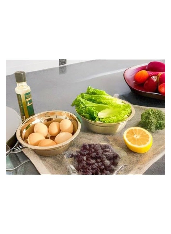 Stainless Steel Mixing Bowls Set of 3,Salad Bowls,Comes in 3 Sizes to Handle Varied, Stackable Storage& Dishwasher-Safe,for Versatile use - prep, Storage, Mixing & More