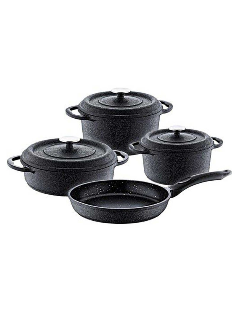 7PCS DIE CAST COOKWARE SET -BLACK COLOR - MADE IN TURKEY