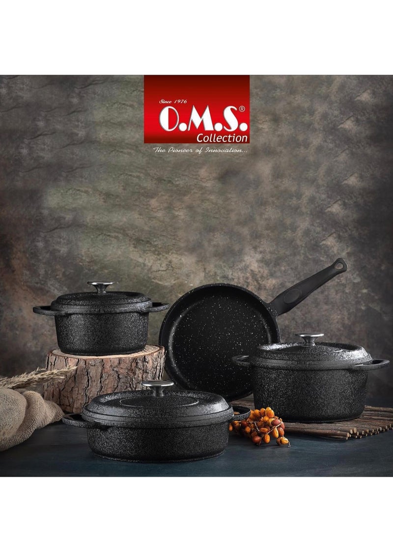 7PCS DIE CAST COOKWARE SET -BLACK COLOR - MADE IN TURKEY