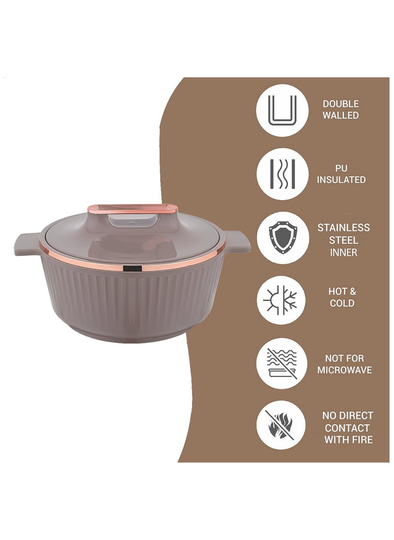 Fancy Casserole Stainless Steel Insulated Hotpot 3pcs set 1500ML,2500ML,3500ML - Rose