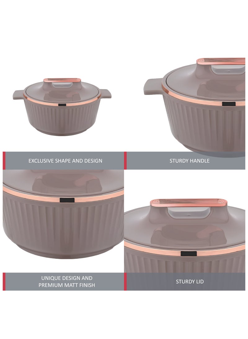 Fancy Casserole Stainless Steel Insulated Hotpot 3pcs set 1500ML,2500ML,3500ML - Rose