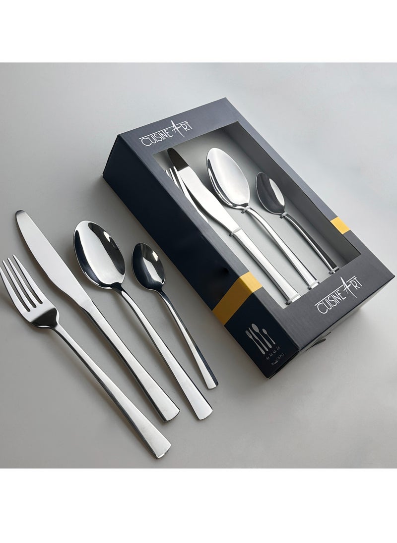 Cuisine Art Chole 16 Piece Stainless Steel Cutlery Set, Silver