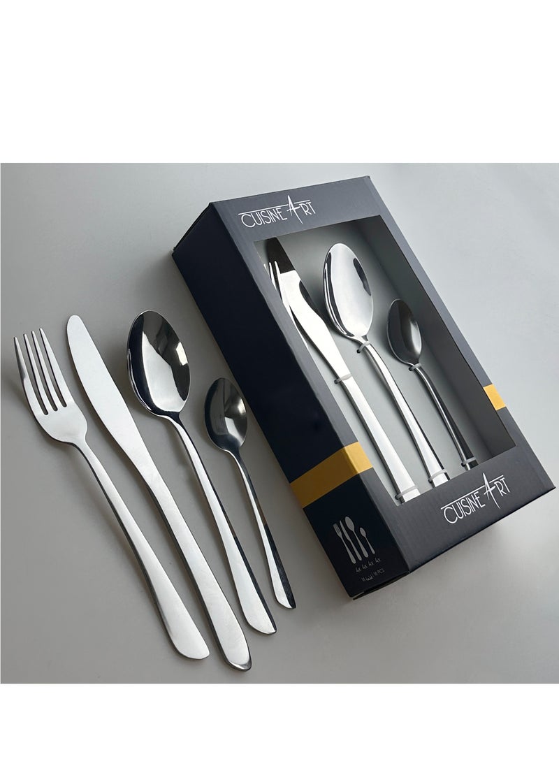 Cuisine Art Sasa 16 Piece Stainless Steel Cutlery Set, Silver