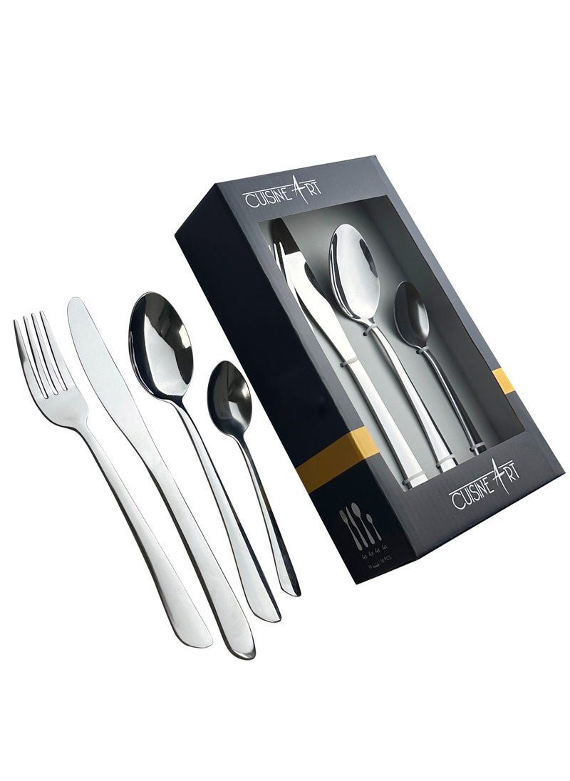 Cuisine Art Sasa 16 Piece Stainless Steel Cutlery Set, Silver