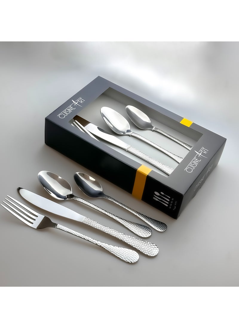 Cuisine Art Kyle 16 Piece Stainless Steel Cutlery Set, Silver