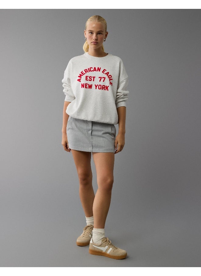 AE Logo Graphic Relaxed Crew Neck Sweatshirt