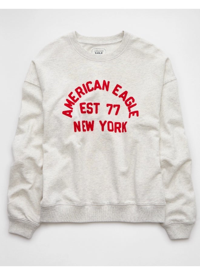 AE Logo Graphic Relaxed Crew Neck Sweatshirt