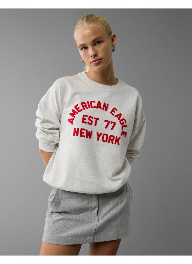 AE Logo Graphic Relaxed Crew Neck Sweatshirt