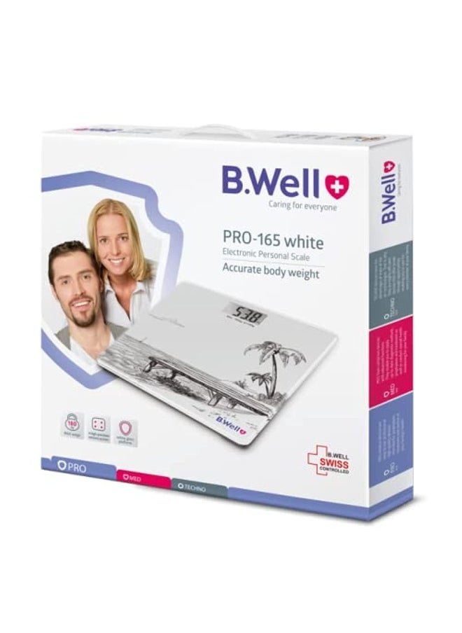 B.Well PRO-165 Electronic Personal Weighing Scale (White)