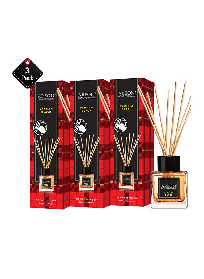 Pack Of 3 Home Perfumes Tartan Vanilla Yellow 50ml