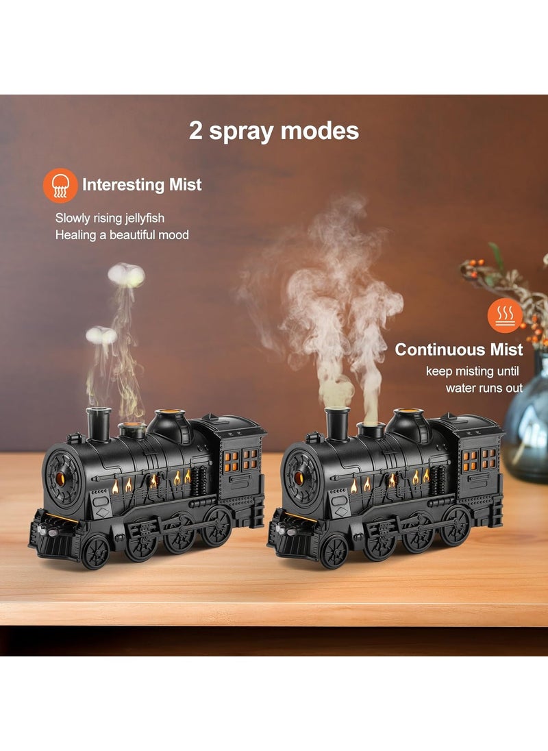 Train Diffuser 300ml Aromatherapy Diffuser with 6 Essential Oils Gift Set – Remote Control, Cool Mist, 2 Light & 2 Mist Modes, Auto Shut-Off for Bedroom, Office, Hotel (Train Black)