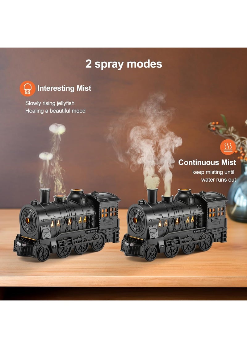 Train Diffuser 300ml Aromatherapy Diffuser Top 6 Essential Oils Gift Set, Remote Control, Cool Mist with 2 Light & 2 Mist Modes, Auto Shut-Off for Bedroom Office, Hotel (Train Black).