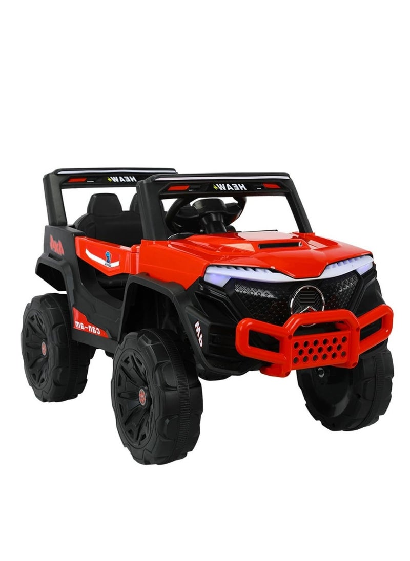 Kids Electric Vehicle Battery Powered Truck Car Toy Children's Electric Car with Remote Control, 4-Wheel Suspension, LED Lights, Music (Red)