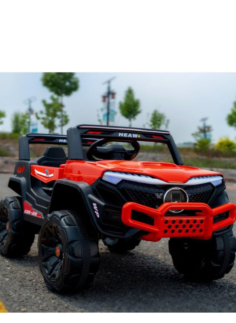 Kids Electric Vehicle Battery Powered Truck Car Toy Children's Electric Car with Remote Control, 4-Wheel Suspension, LED Lights, Music (Red)